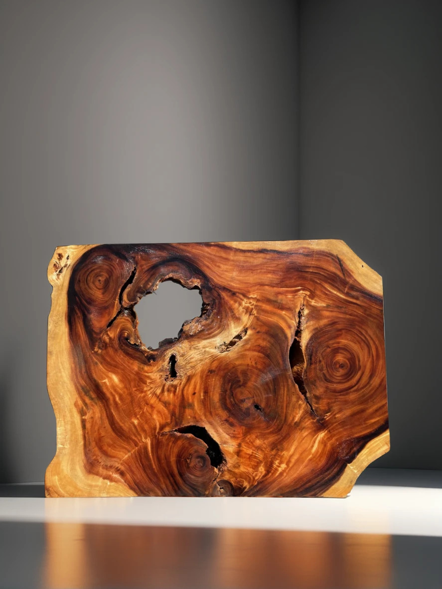 Plateau en Bois de Suar Massif – Plateau en Bois Naturel pour Meubles sur Mesure