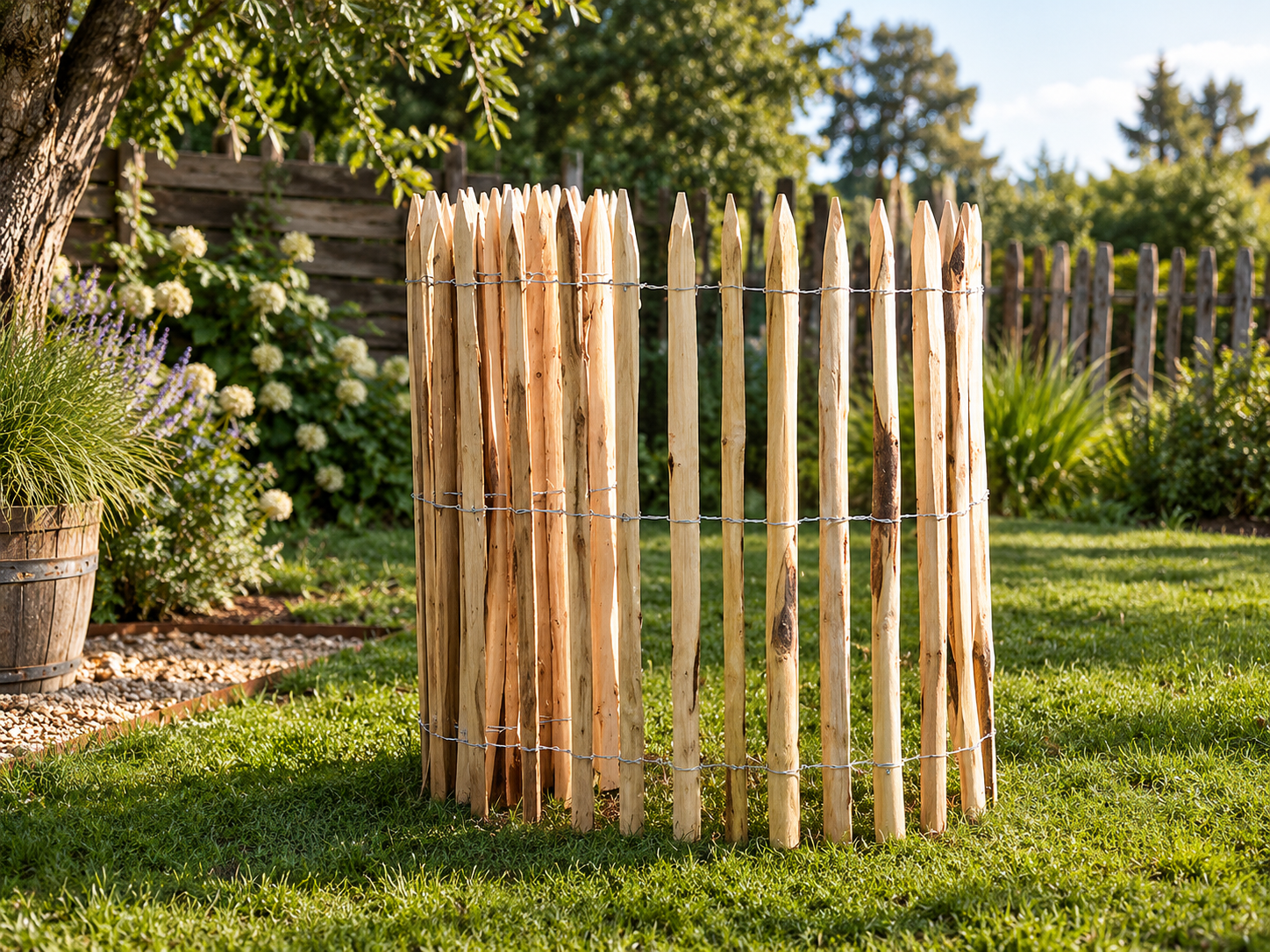 Staketenzaun Kastanie 80x500 cm – Langlebiger Kastanienzaun für Garten & Grundstück
