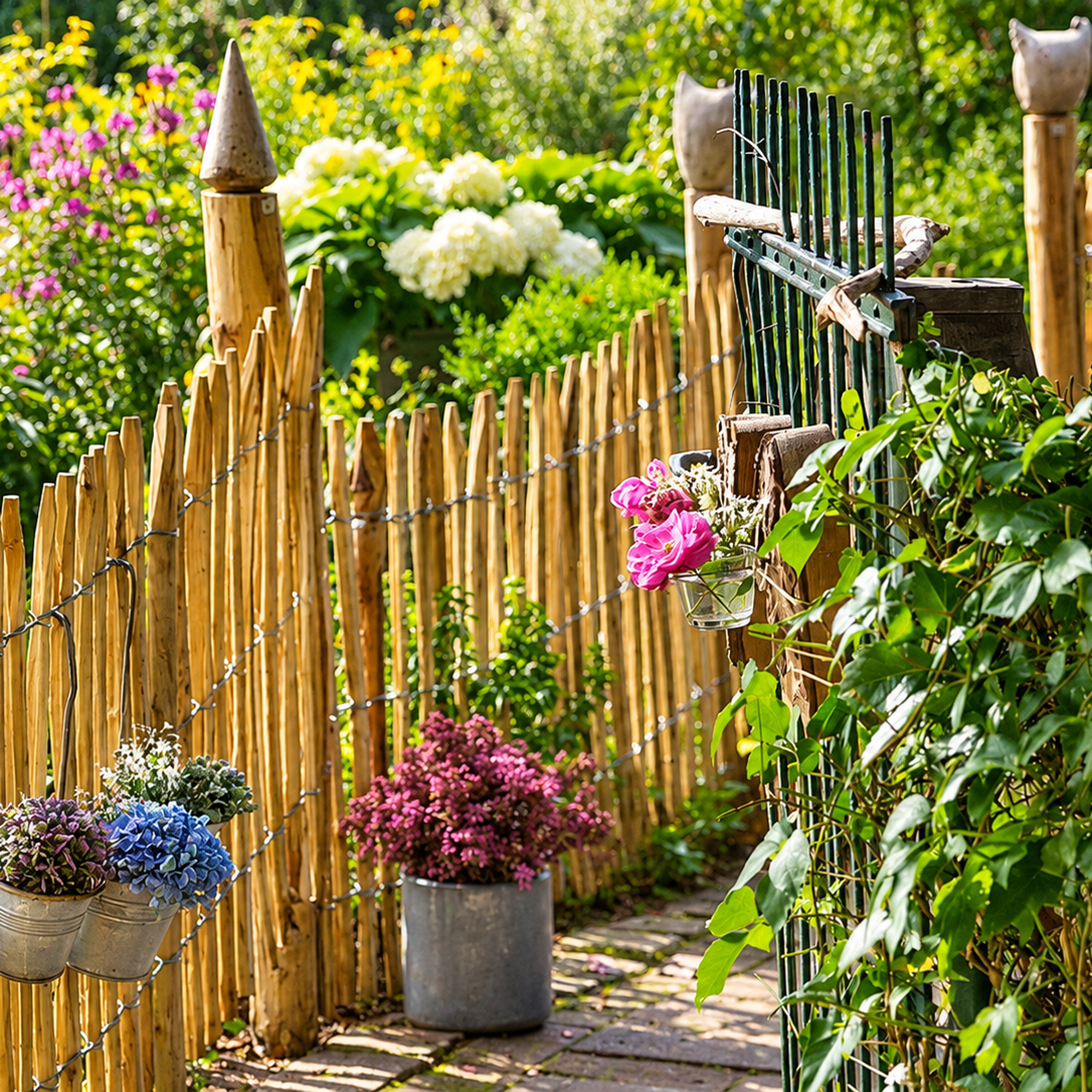 Staketenzaun Kastanie – Naturzaun für den Garten