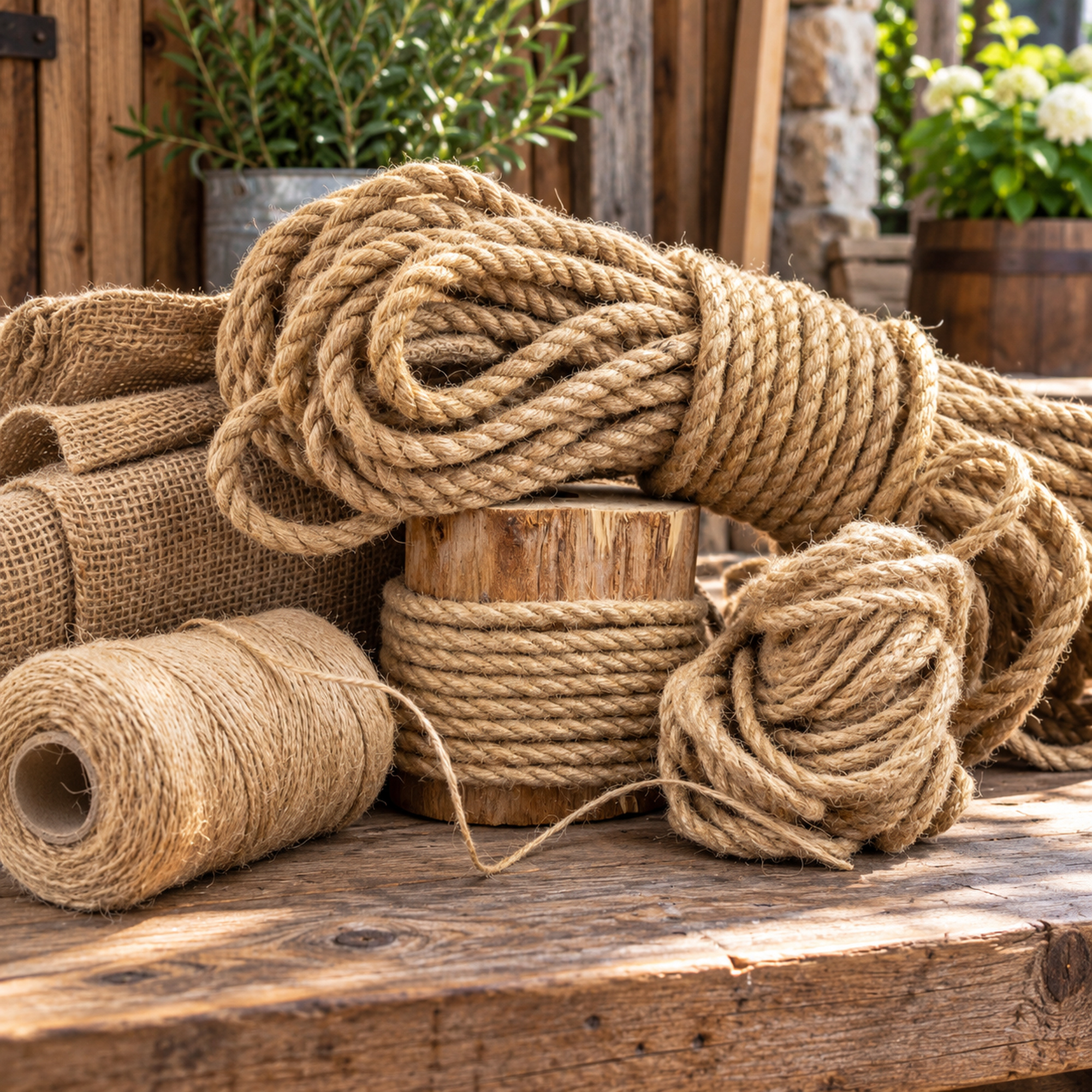 Juteseil - für Garten, Terrassen und Geländerdekoration