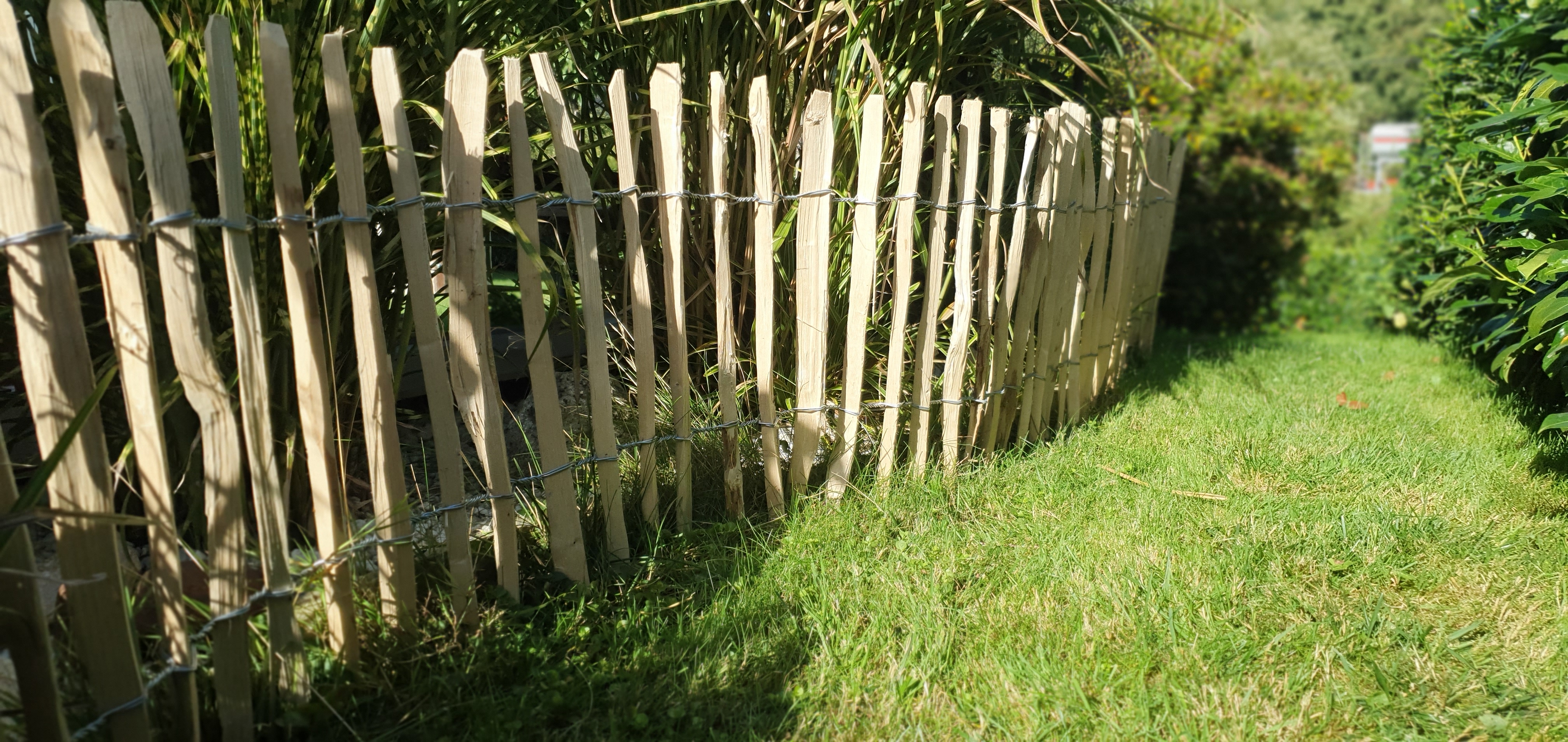 Staketenzaun Haselnuss Garten Naturzaun