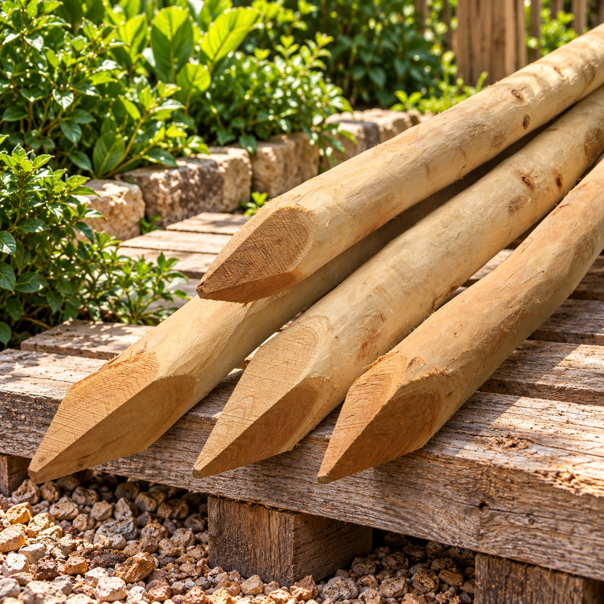 Akazie Zaunpfosten 10–14 cm – besonders robust & langlebig