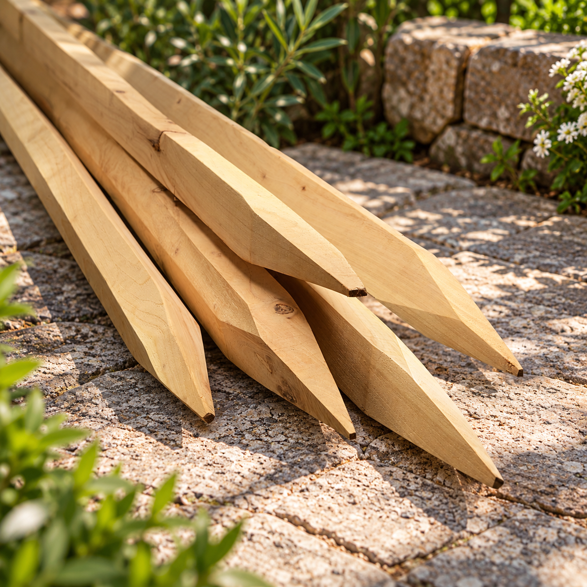 Gespaltener Akazienpfosten 180 cm – Holzpfosten für Pflanzen & Garten