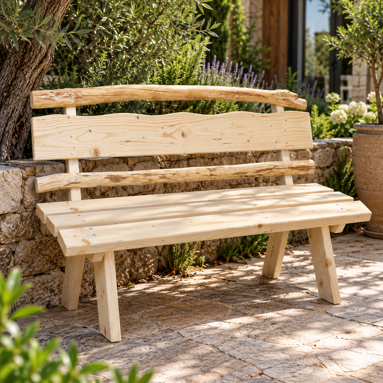 Gartenbank 2-Sitzer 140 cm – Holzbank für Garten & Terrasse