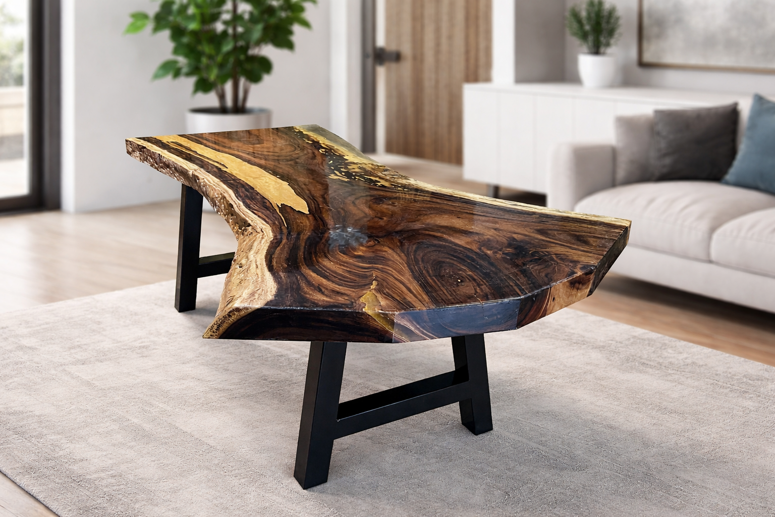 Tisch mit Epoxyharz  250 cm