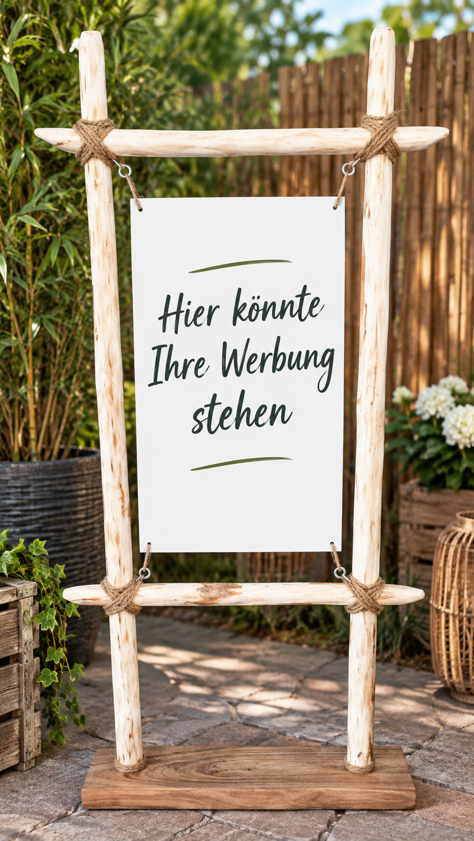 Rustikaler Holzaufsteller 180cm – Willkommensschild & Werbung im Naturstil